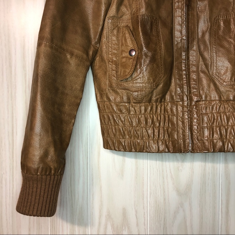 Vero Moda Kassy Short Leather Jacket Size M - Picture 3 of 8